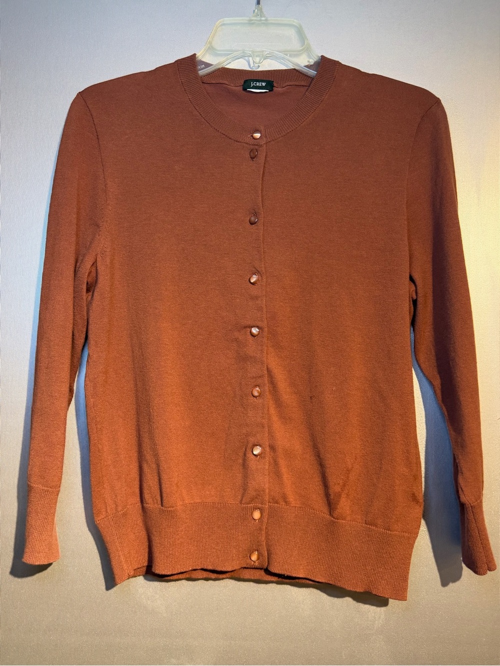 J. Crew Women's Terracotta Crewneck Button Cardigan